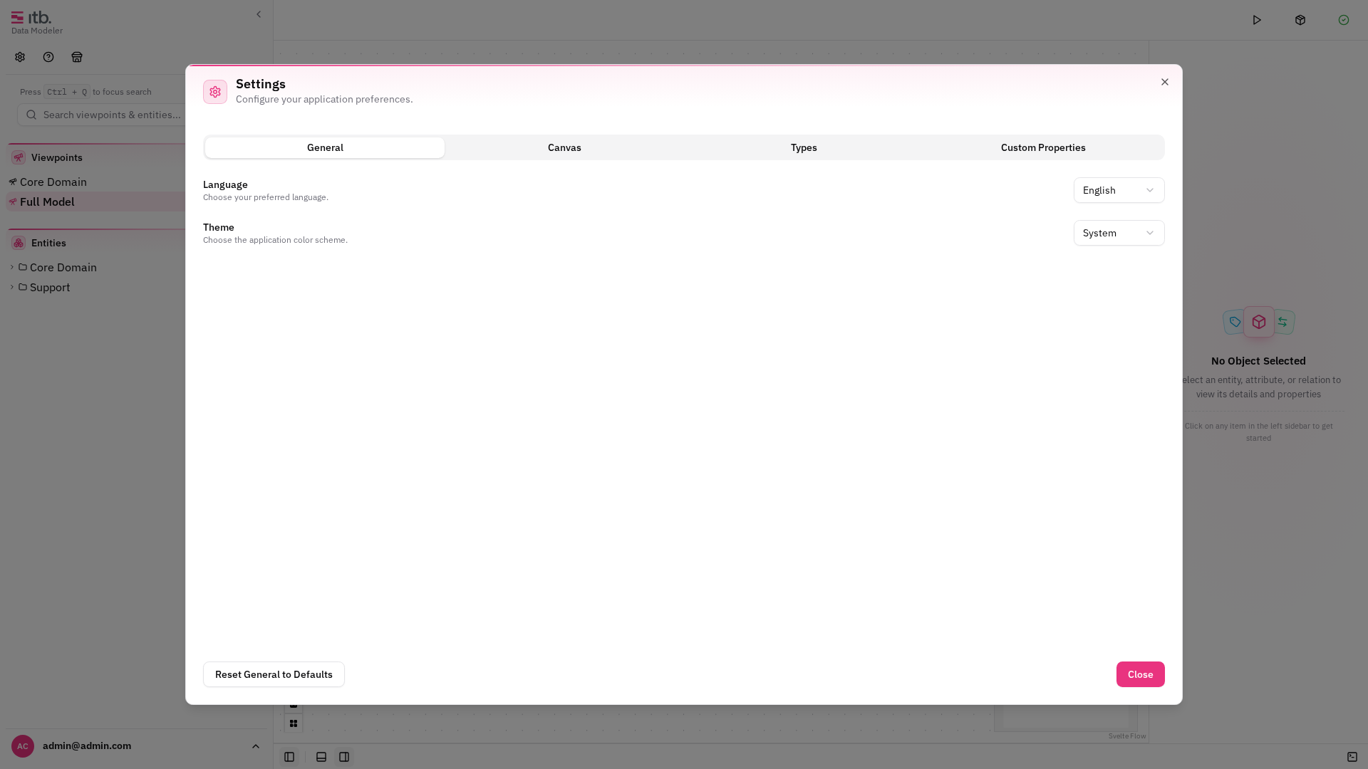 General settings
